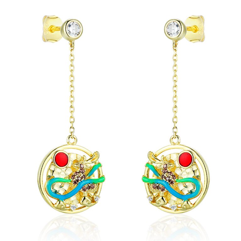 Dunhuang S925 Silver Nine-Color Deer Earrings | Autumn Winter Gift