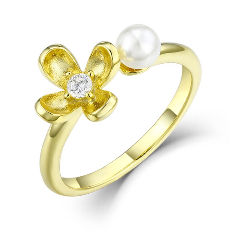 【S925 Silver Laurel Pearl Ring】—Light Luxury Invoking Wealth and Success Through Eastern Aesthetics
