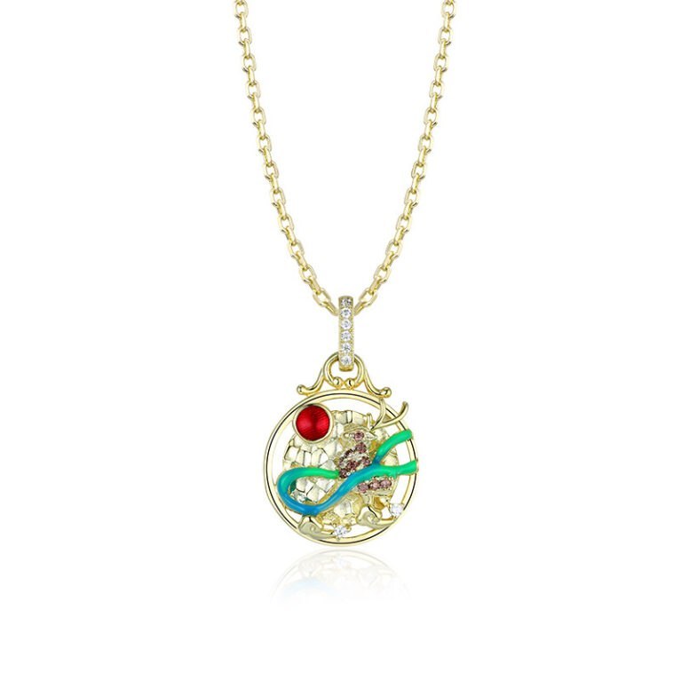 Dunhuang Style 925 Silver Necklace for Women | Elegant Crowd Design & Lucky Charm