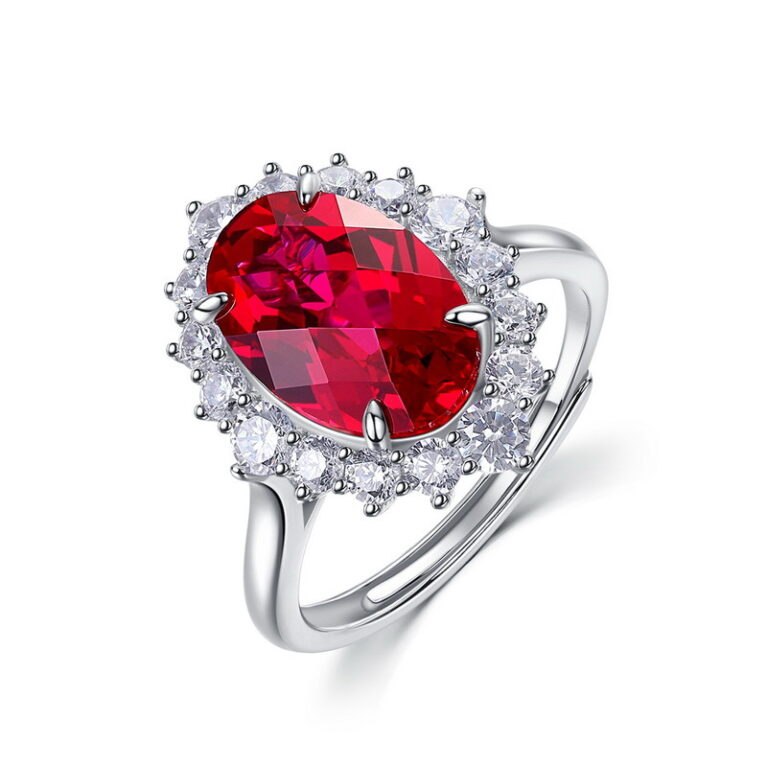 Luxury Feng Shui Ruby Ring | S925 Sterling Silver Inlaid Gem | Attract Prosperity, Love, and Fortune