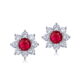 Luxury Floral Ruby Stud Earrings | S925 Sterling Silver Inlaid | Elegant, Versatile, and Stylish