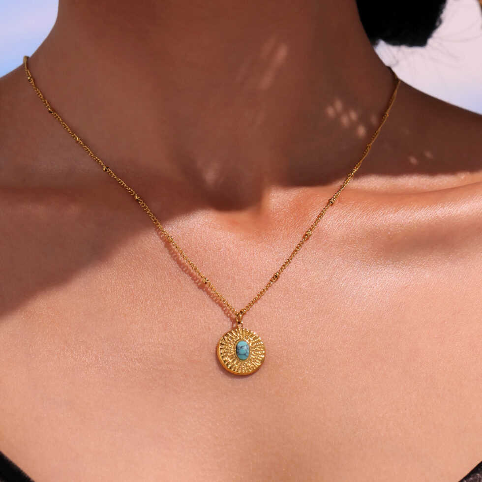 Feng Shui turquoise necklace office jewelry