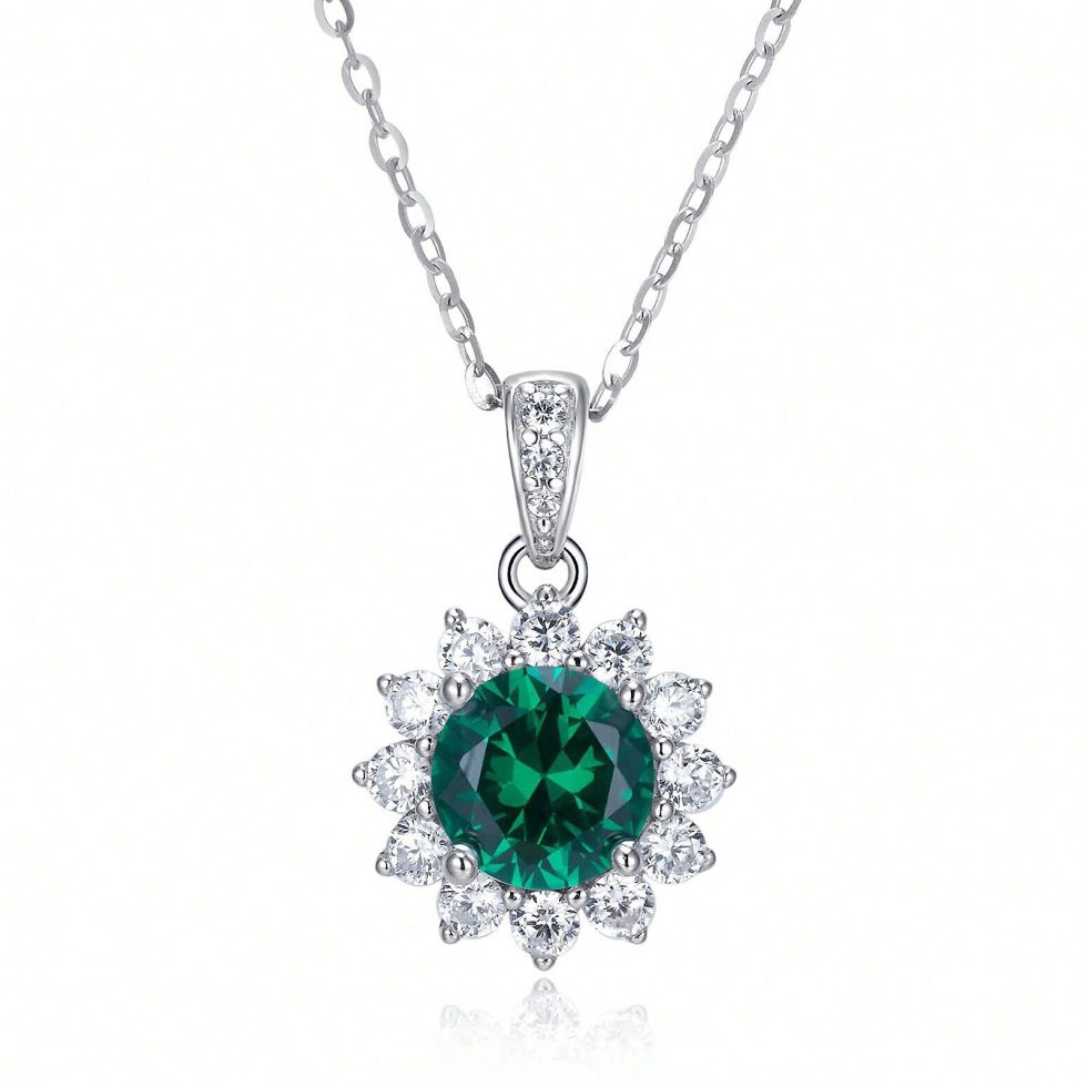 Feng Shui Sunflower Ruby Necklace Close-Up