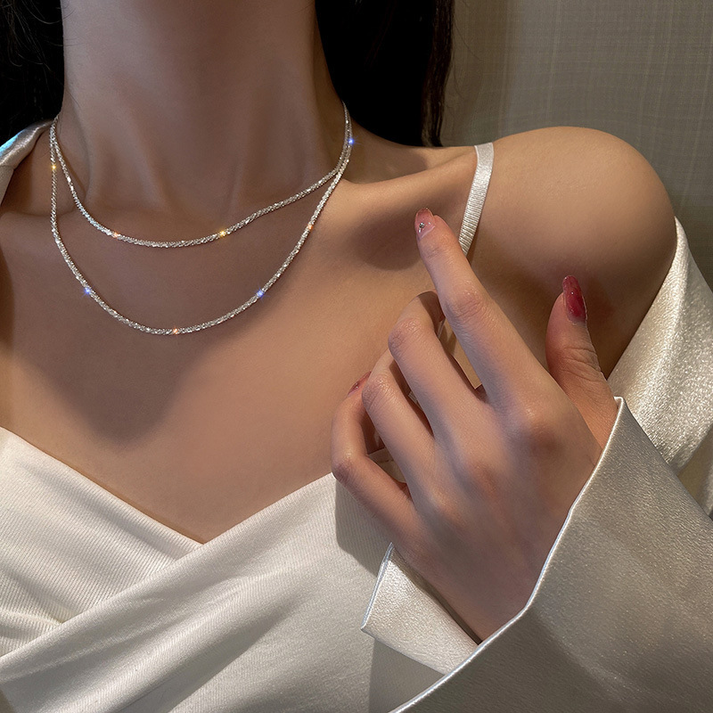 Starry Sky Sparkling Necklace Feng Shui Jewelry in Silver