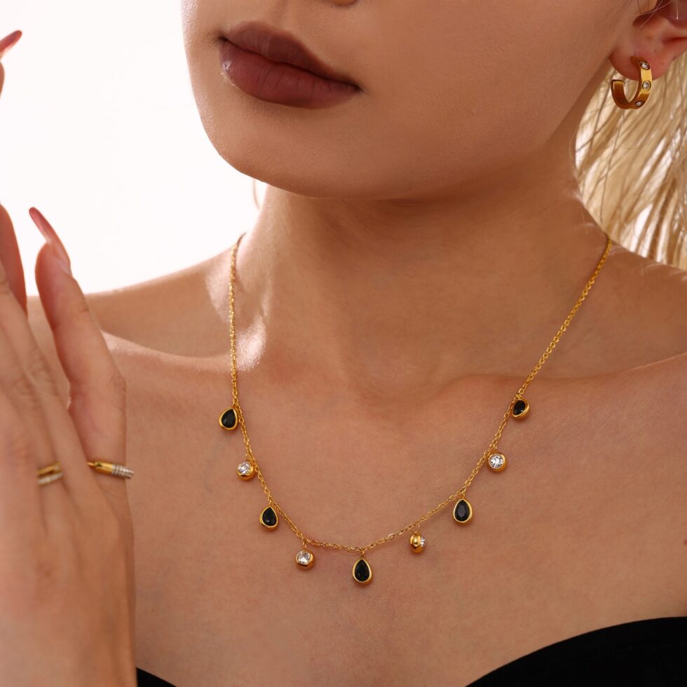 Executive wearing black zircon
