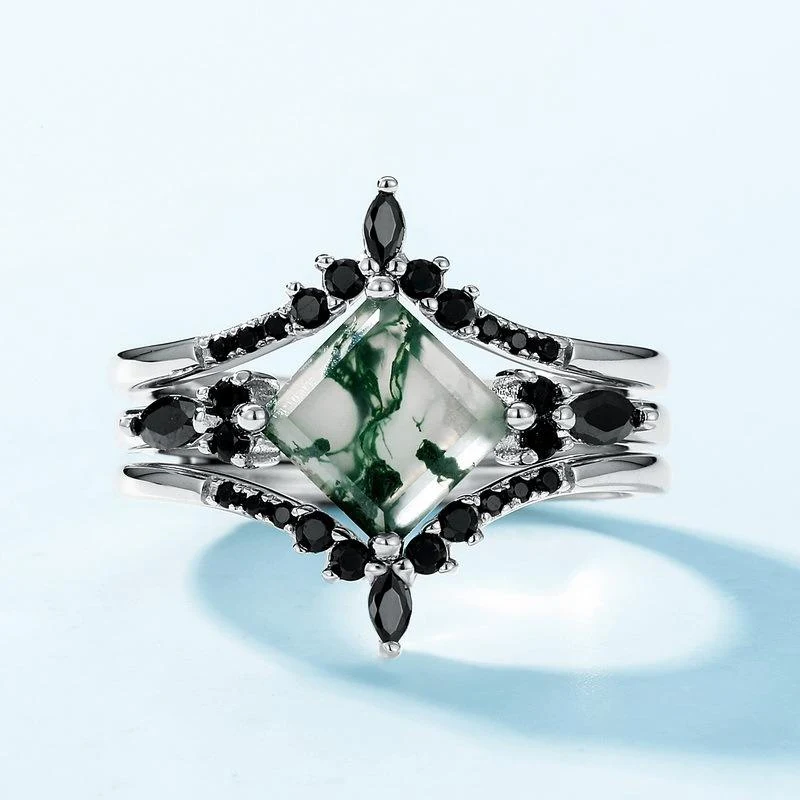 Stackable Moss Agate Ring for Career & Love Style - image 3