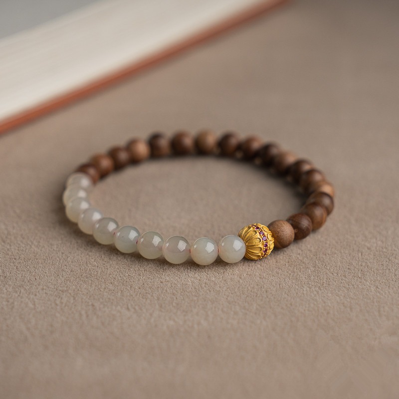 Feng Shui sandalwood jade bracelet