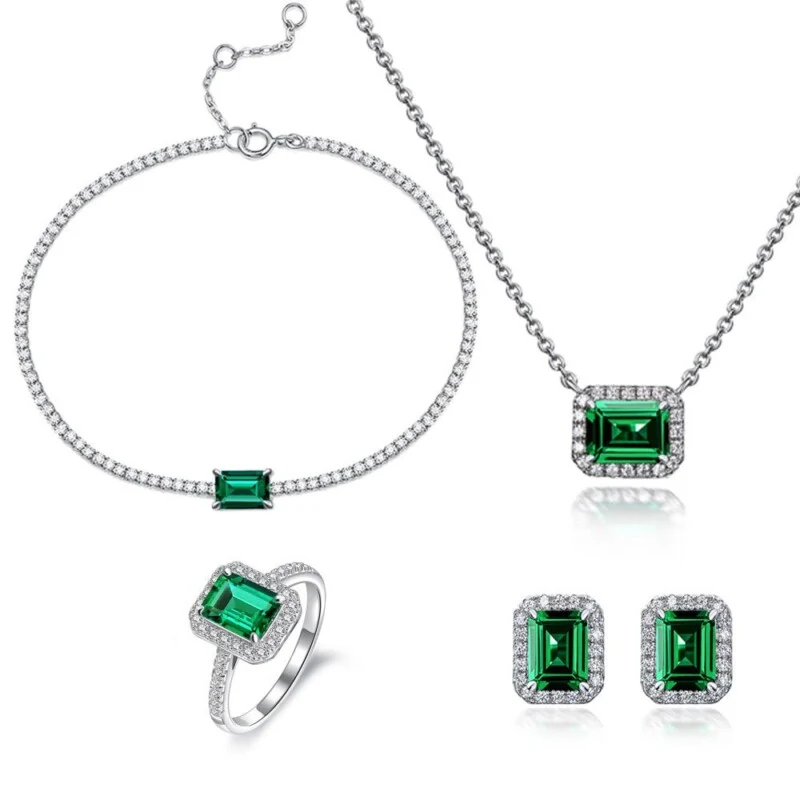 AHQ ONE JEWELRY French Elegance Lab-Created Emerald Jewelry Collection