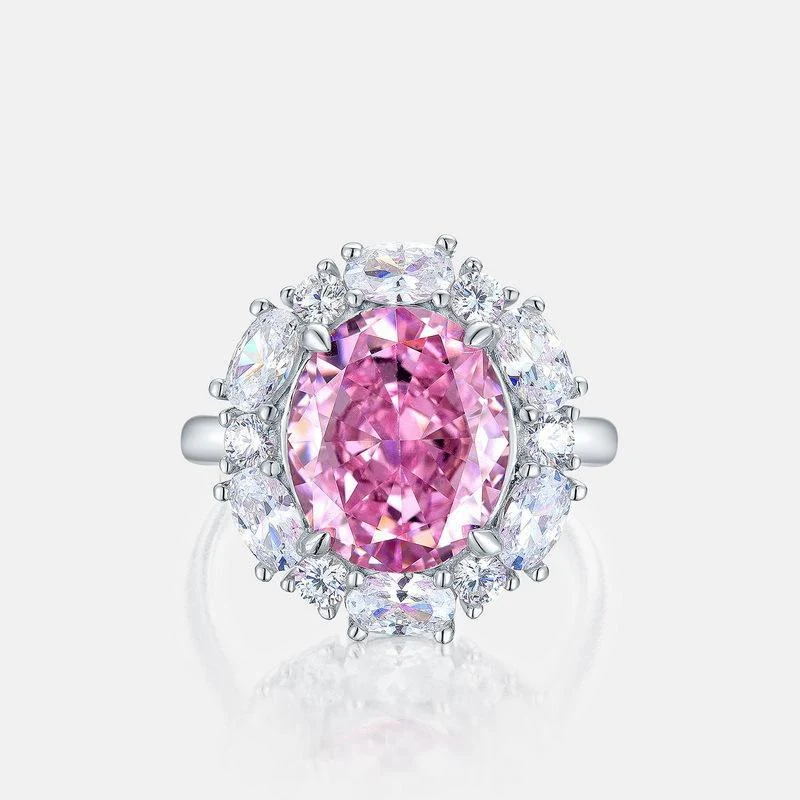 Elegant Pave Ring with Cushion-Cut Citrine