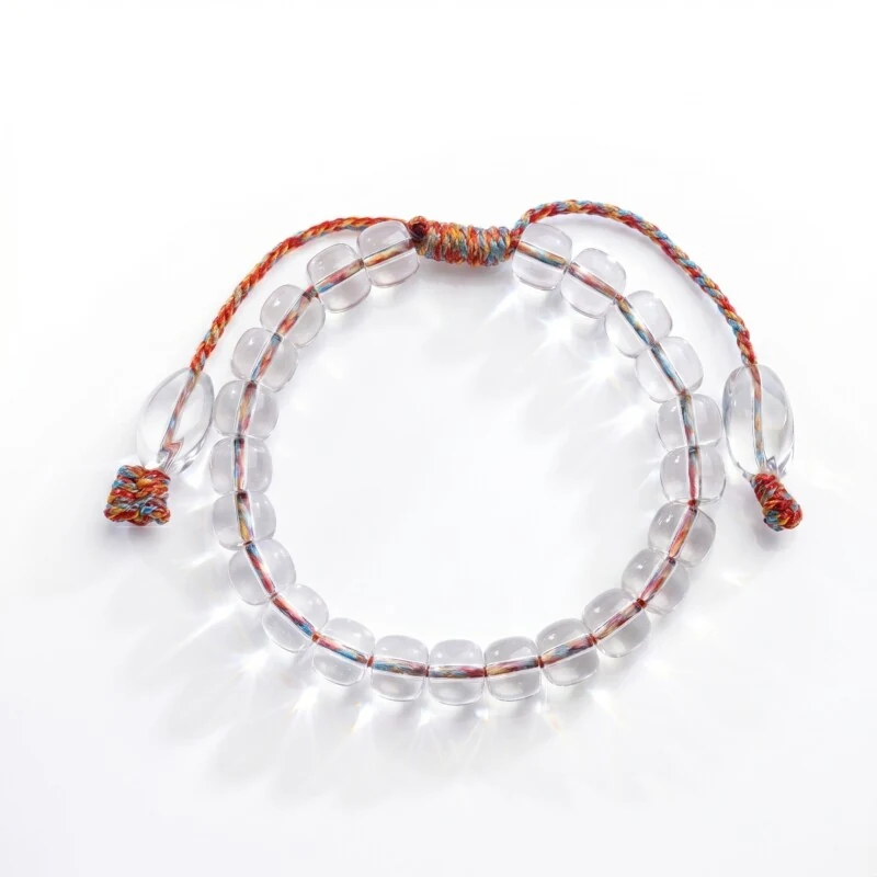 Clear Quartz Hemp Bracelet for Mental Clarity & Balance