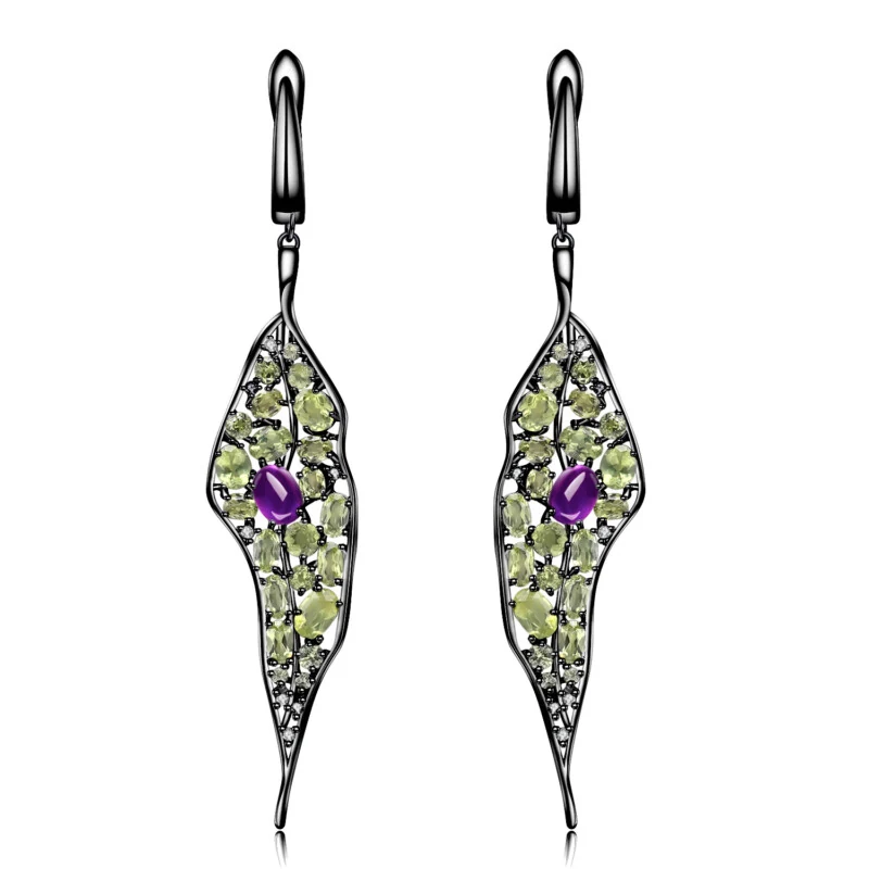Leaf Drop Silver Natural | S925 Gold Plated Drop Earrings