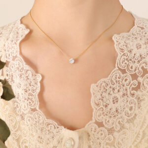 Romantic Cubic Zirconia Collarbone Necklace for Couples