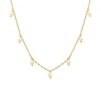 18K Gold Freshwater Pearl Choker Necklace Vintage