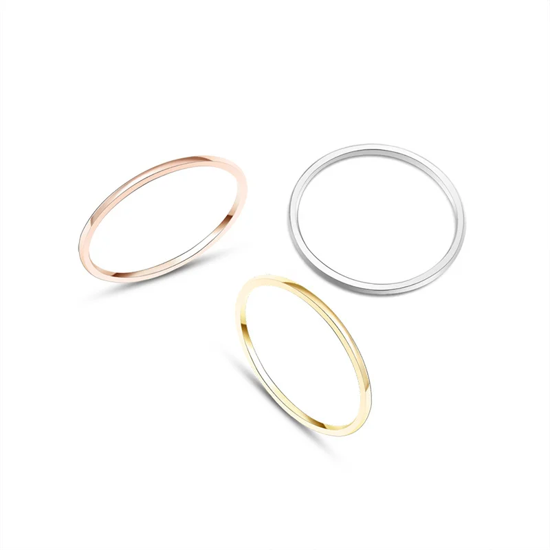 Minimalist Titanium Steel Couple Ring Plain Circle Stainless Steel
