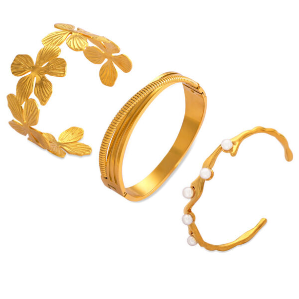European & American Niche Texture Design Bracelet 18K Gold Plated Non-Fading Light Luxury
