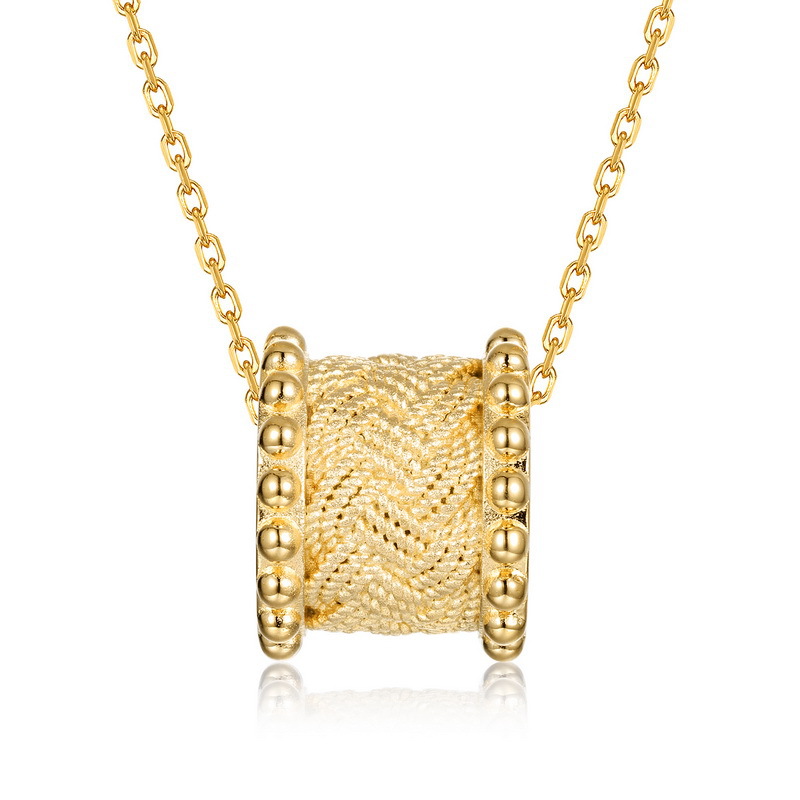S925 Sterling Silver CZ Pendant Necklace Wheat Design Choker