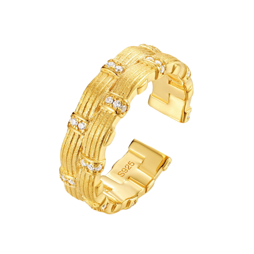 New Twist Braid Brushed | S925 Gold Plated Ring