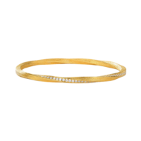 Mobius Gold-Plated Zircon Bangle Bracelet, Unisex Luxury Wed