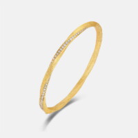 Mobius Gold-Plated Zircon Bangle Bracelet, Unisex Luxury Wed