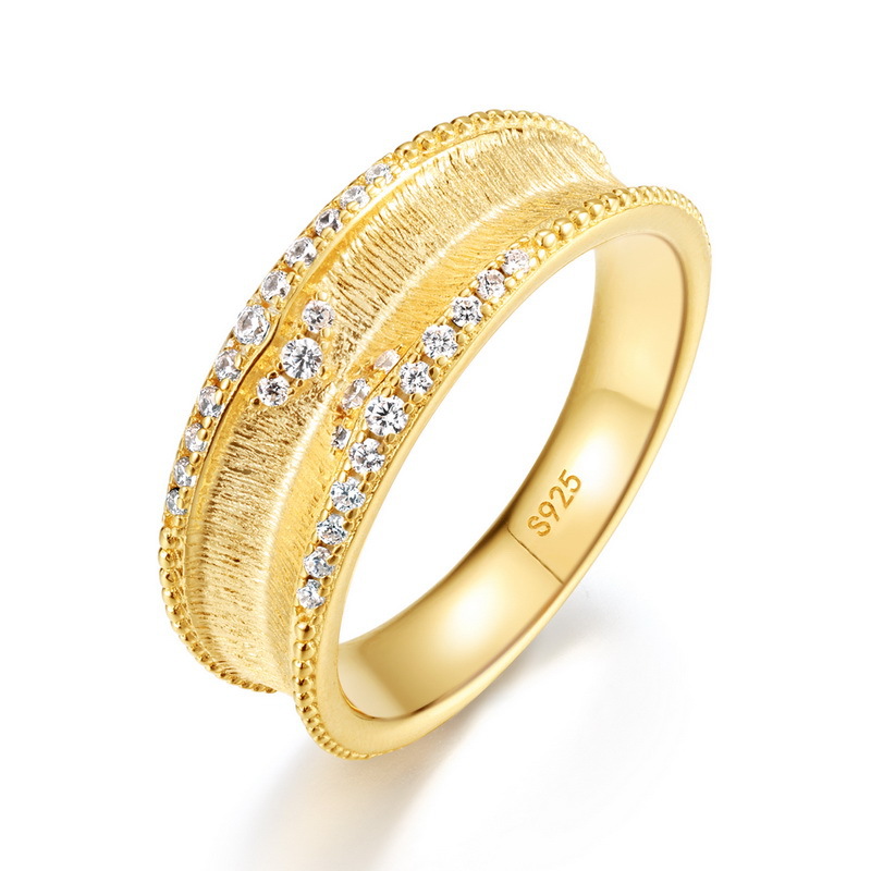 Exaggerated Bohemian Retro S925 Silver Ring with Italian Brushed Finish