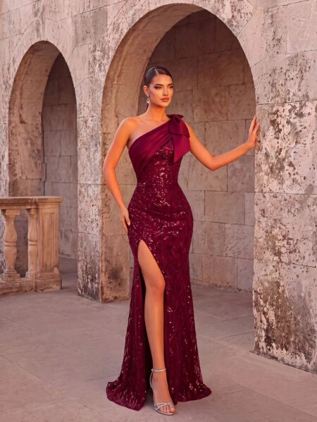 Burgundy Sequin Mermaid | Polyester–Spandex Knit detail 7