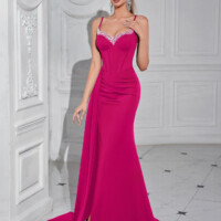 Black Rhinestone Color-block Maxi Dress 8
