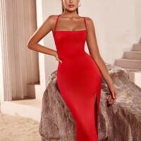 Spaghetti Strap Midi Fitted 9