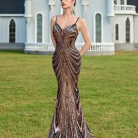 Spaghetti Strap Rhinestone Maxi Fitted 9