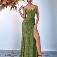 Navy Sequin Slim Mermaid Strapless Maxi Dress 10