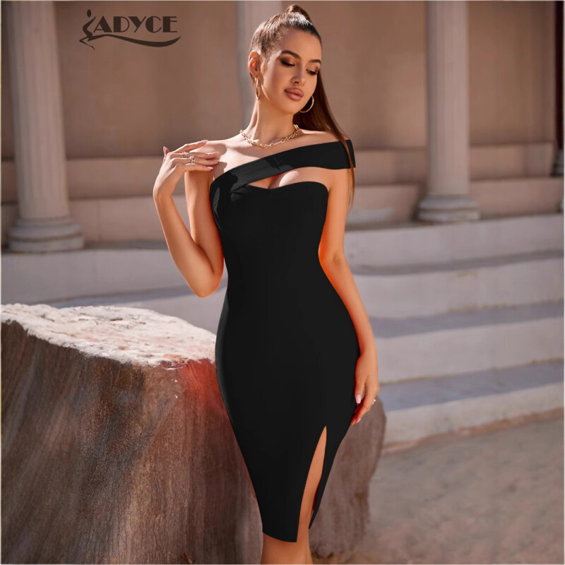 Black Color-block Midi Dress | Polyester Knit