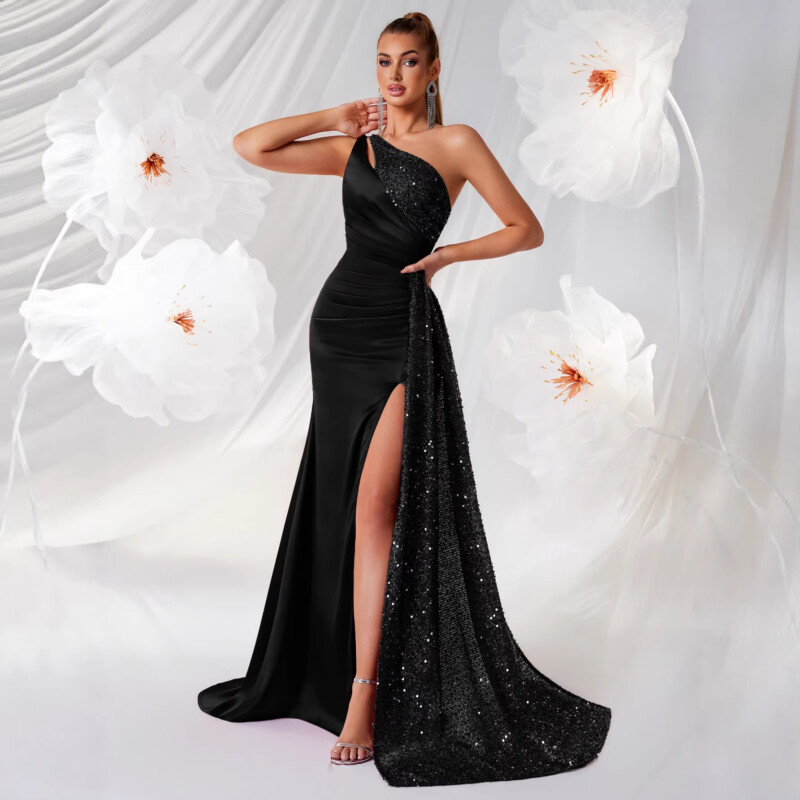 Black Mermaid Maxi Mermaid | Polyester Knit