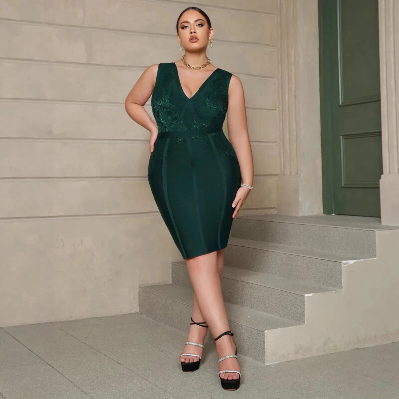 Green Lace Bandage | Spandex–Knit