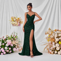 Navy Sequin Slim Mermaid Strapless Maxi Dress 1
