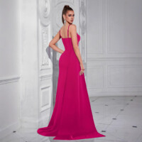 Black Rhinestone Color-block Maxi Dress 2