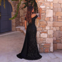 Black Sequin Off-shoulder Dress 2