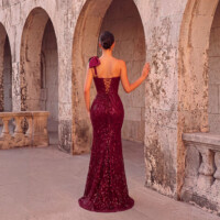 Burgundy Sequin Mermaid | Polyester–Spandex Knit main 2