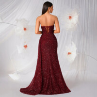 Burgundy Sequin Mermaid Fitted | Polyester–Spandex Knit main 2