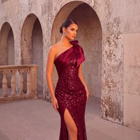 Burgundy Sequin Mermaid | Polyester–Spandex Knit main 3