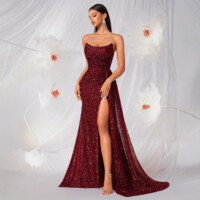 Burgundy Sequin Mermaid Fitted | Polyester–Spandex Knit main 3