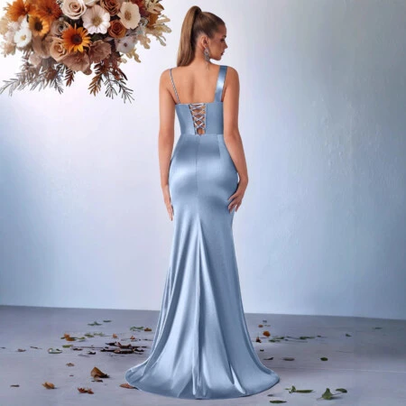 Green Spaghetti Strap Maxi Mermaid 3