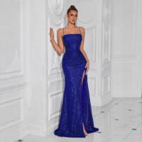 Khaki Sequin Slim Strapless Dress 3