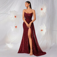 Burgundy Sequin Mermaid Fitted | Polyester–Spandex Knit main 4