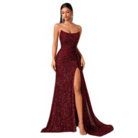 Burgundy Sequin Mermaid Fitted | Polyester–Spandex Knit main 5