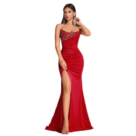Black Sequin Bodycon Strapless Dress 5