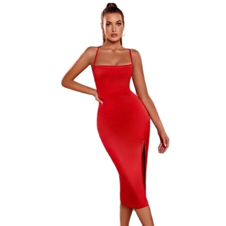 Spaghetti Strap Midi Fitted 5