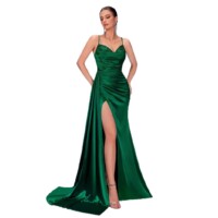 Green Spaghetti Strap Maxi Fitted 5